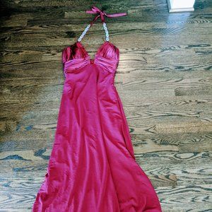 Mary L Couture Size 4 Halter Satin Gown